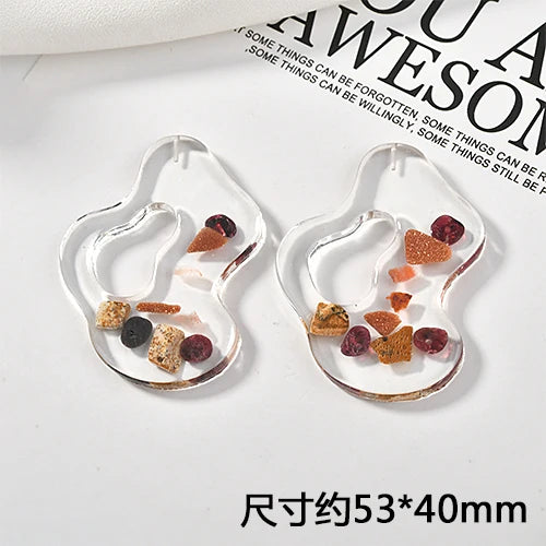 Natural Shell Gravel Resin Pendant DIY Earrings Jewelry