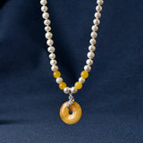 Natural Pearl Necklace with Copper Pendant 25*6mm