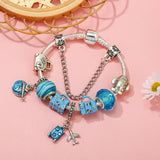 Travel Bag Beads Airplane Pendant Charm Bracelet For Women