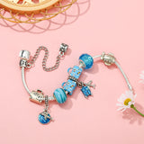 Travel Bag Beads Airplane Pendant Charm Bracelet For Women