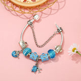 Travel Bag Beads Airplane Pendant Charm Bracelet For Women
