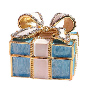 Travel Bowknot Jewelry Organizer Box Pendant Rings Display Case