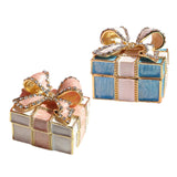 Travel Bowknot Jewelry Organizer Box Pendant Rings Display Case
