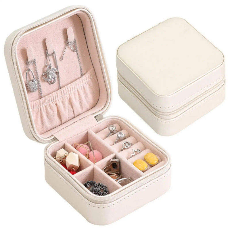 Travel Case, Jewelry Storage Organizer, PU Leather Compact Jewelry