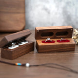Wooden Jewelry Box Double Ring Box for Ladies