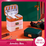 Portable Travel Jewelry Box Organizer Case PU Leather