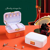Portable Travel Jewelry Box Organizer Case PU Leather
