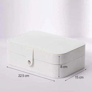 Travel Jewelry Box Storage Organizer Portable PU Leather Earring Ring Necklace