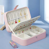 Travel Jewelry Box Storage Organizer Portable PU Leather Earring Ring Necklace