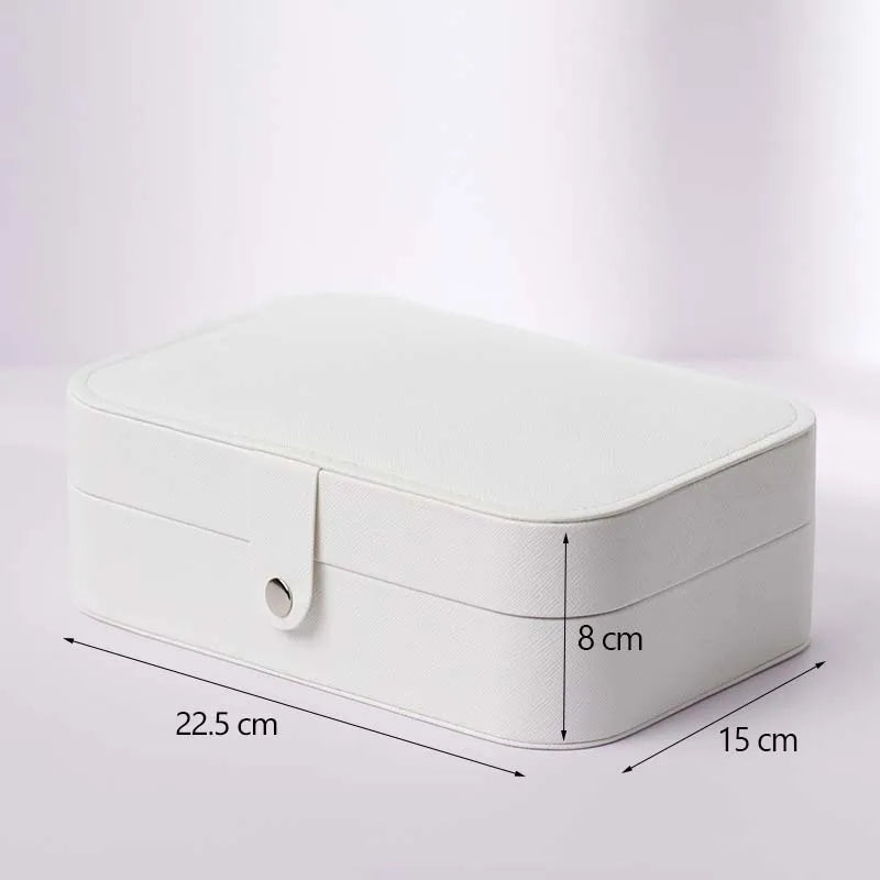 Travel Jewelry Box Storage Organizer Portable PU Leather Earring Ring Necklace