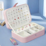 Travel Jewelry Box Storage Organizer Portable PU Leather Earring Ring Necklace
