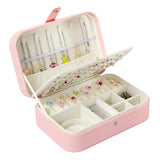 Travel Jewelry Box Storage Organizer Portable PU Leather Earring Ring Necklace