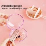Travel Jewelry Box Mini Heart Shape Organizer Necklace Earrings Rings Holder