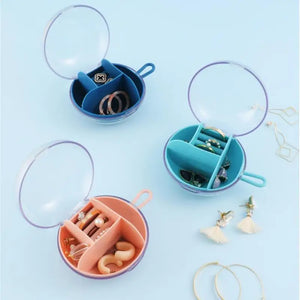 Travel Jewelry Box Mini Heart Shape Organizer Necklace Earrings Rings Holder