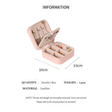 Travel Jewelry Case With Mirror Organizer Display Boxes Pu Leather