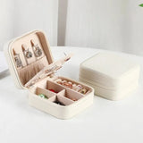 Travel Jewelry Case With Mirror Organizer Display Boxes Pu Leather