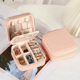 Travel Jewelry Case With Mirror Organizer Display Boxes Pu Leather