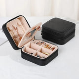 Travel Jewelry Case With Mirror Organizer Display Boxes Pu Leather
