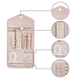 Travel Jewelry Organizer Foldable for Journey Pink