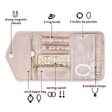 Travel Jewelry Organizer Foldable for Journey Pink