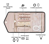 Travel Jewelry Organizer Roll - Jewelry Holder with Compartments