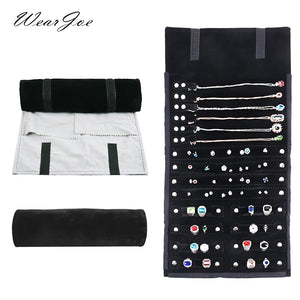 Portable Travel Jewelry Organizer Roll Storage Bag