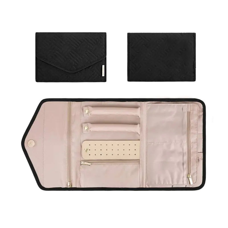 Travel Jewelry Organizer Roll Foldable Jewelry Case for Earrings Rings Necklaces