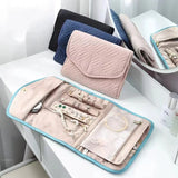 Foldable Travel Jewelry Organizer Roll Storage Bag