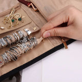 Travel Jewelry Organizer Roll - Rings Necklaces Bracelets Earrings Storage Bag