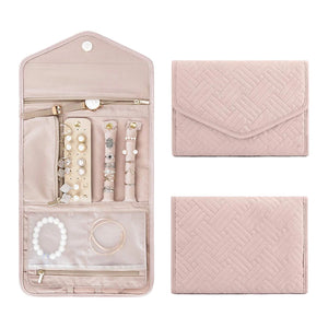 Travel Jewelry Organizer Roll - Pink