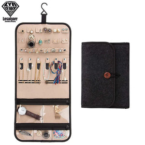 Travel Jewelry Organizer Roll Foldable Storage Bag for Rings Necklaces Earrings