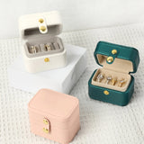 Small Travel Jewelry Organizer PU Leather Box for Earrings Rings