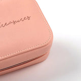 Small Leather Jewelry Box Travel Organizer with Pouch