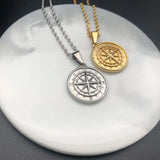 Compass Necklace Stainless Steel Pendant North Star Gift