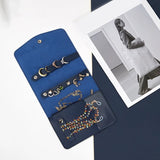 Portable PU Leather Jewelry Roll Storage Organizer Bag