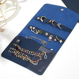 Portable PU Leather Jewelry Roll Storage Organizer Bag