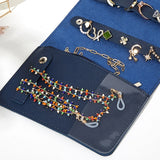 Portable PU Leather Jewelry Roll Storage Organizer Bag