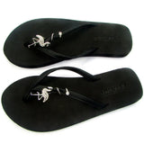Summer Beach Flip Flops Crystals Flamingo Charm Slippers Shoes