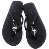 Summer Beach Flip Flops Crystals Flamingo Charm Slippers Shoes