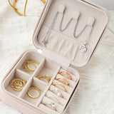 Travel Leather Jewelry Box Necklace Earring Ring Storage Box