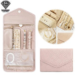 Travel Jewelry Organizer Roll - Storage Bag for Rings Necklaces Earrings