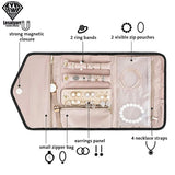 Travel Jewelry Organizer Roll - Storage Bag for Rings Necklaces Earrings