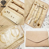 Travel Jewelry Organizer Roll - Storage Bag for Rings Necklaces Earrings