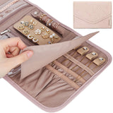 Portable Jewelry Organizer Roll for Travel-Rings Necklaces Earrings Storage Bag