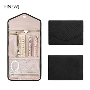 Travel Jewelry Organizer Roll Zippered Foldable Carrying Case