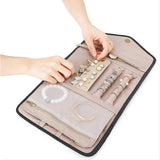 Travel Jewelry Organizer Roll Zippered Foldable Carrying Case
