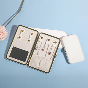 Portable Mini Jewelry Storage Box for Necklaces, Earrings - Snap Button Closure
