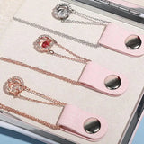 Portable Mini Jewelry Storage Box for Necklaces, Earrings - Snap Button Closure