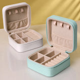 Mini Jewelry Box Travel Portable Zipper Necklace Earrings Holder