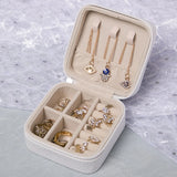 Mini Jewelry Box Travel Portable Zipper Necklace Earrings Holder